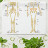 Humaan Skeleton met anatomiediagram Theedoek (Gevouwen)