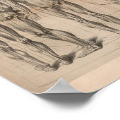 Humaan Spier Skeleton  Anatomie Afdrukken 1827 Poster (Hoek)