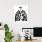 Human Anatomy Heart Lungs Science Art Poster (Thuiskantoor)