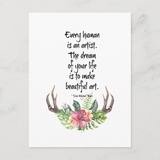 Human Artist Don Miguel Ruiz Quote Briefkaart (Voorkant)