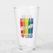 Human | Be Kind | Rainbow | LGBTQ Glas (Achterkant)