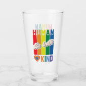 Human | Be Kind | Rainbow | LGBTQ Glas (Voorkant)