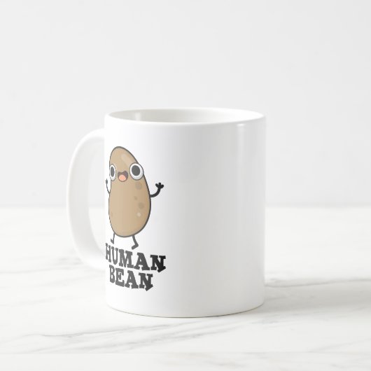Human Bean Funny Human Being Pun Koffiemok (Voorkant links)