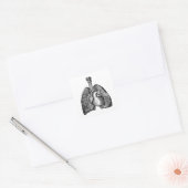 Human Biology Anatomy Heart Lungs Science Art Vierkante Sticker (Envelop)