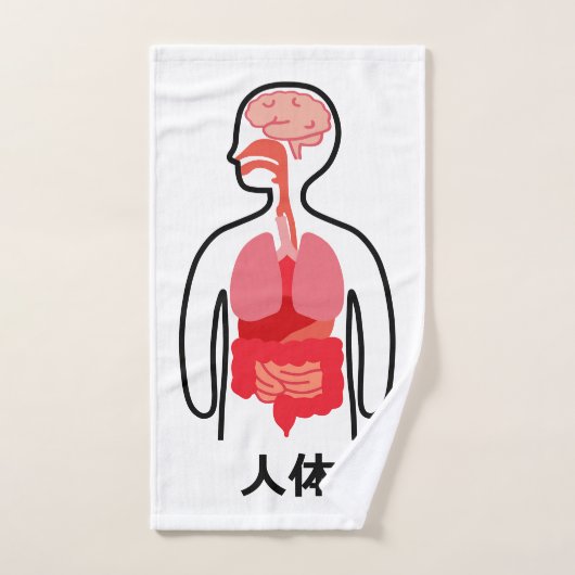 human body in Japanese Kanji Handdoek (Handdoek)