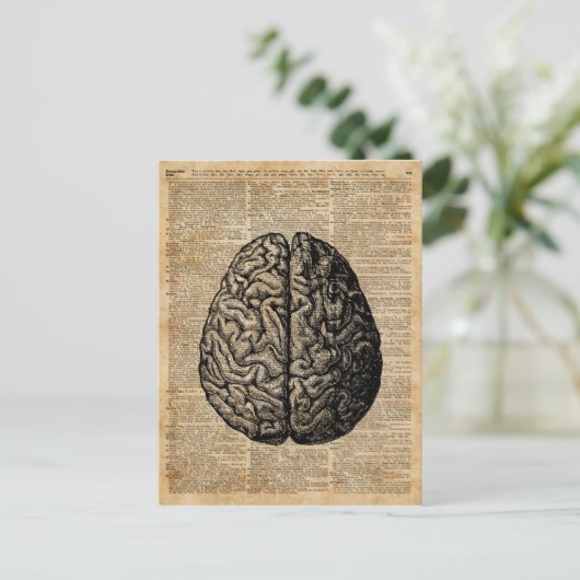 Human Brain Illustratie Dictionary Art Briefkaart (Staand voorkant)