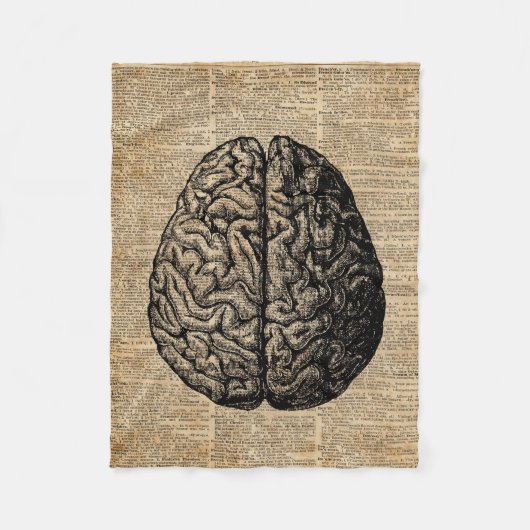 Human Brain  Illustratie Dictionary Art Fleece Deken (Voorkant)
