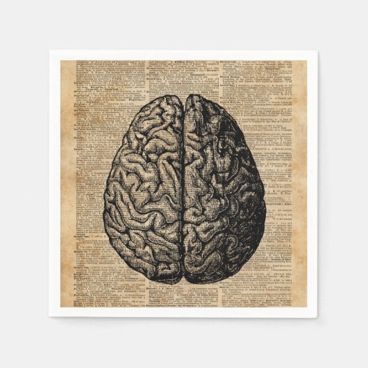 Human Brain  Illustratie Dictionary Art Servet (Voorkant)