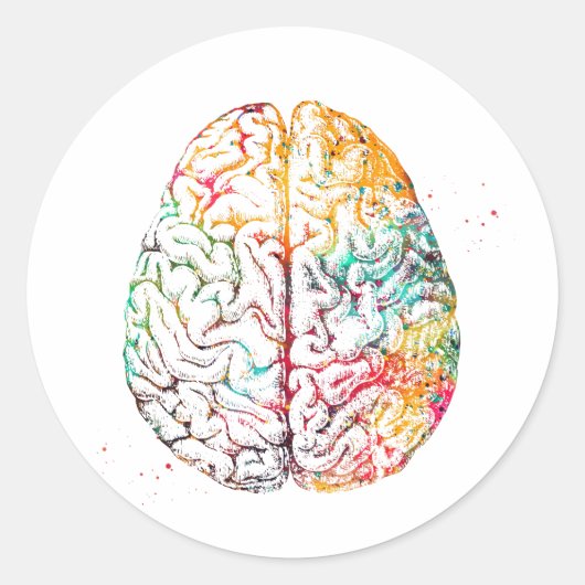 Human Brain Ronde Sticker (Voorkant)