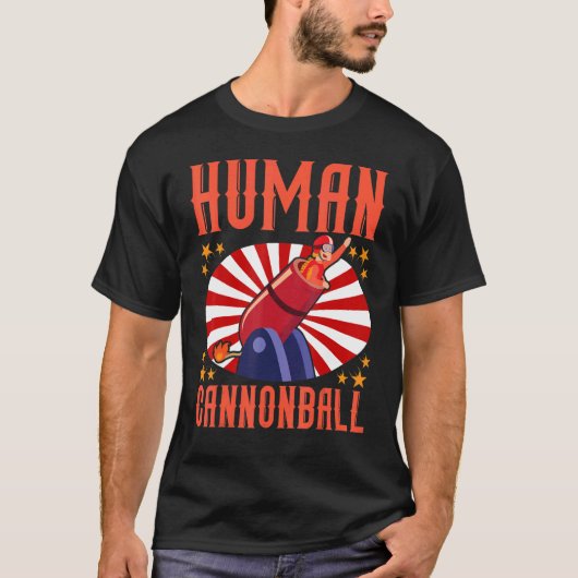 Human Cannonball Circus & Clown T-shirt (Voorkant)