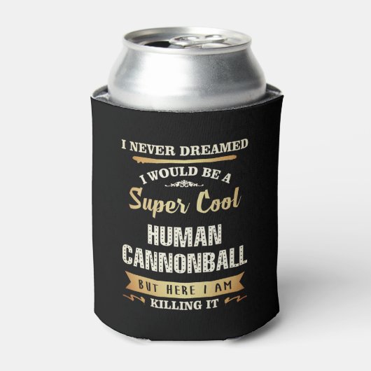Human Cannonball Funny Novelty Blikjeskoeler (Blikje Voorkant)