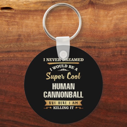 Human Cannonball Funny Novelty Sleutelhanger (Voorkant)