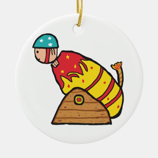 Human Cannonball Keramisch Ornament (Voorkant)