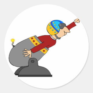Human Cannonball Ronde Sticker
