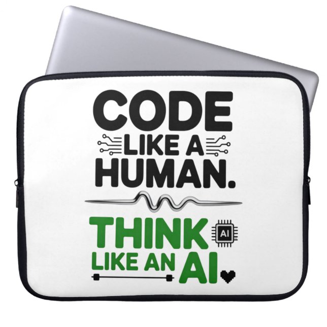 Human-centered Design AI Collaboration Design Laptop Sleeve (Voorkant)