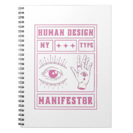 human design manifestor type pink notitieboek