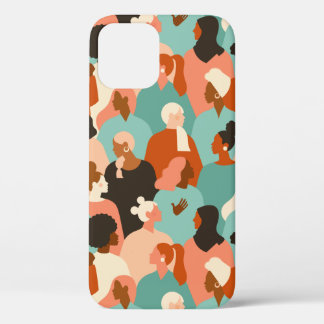 Human Diversity Retro Faces Pattern Case-Mate iPhone Case