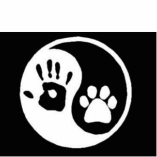 Human/Dog Ying Yang Staand Fotobeeldje