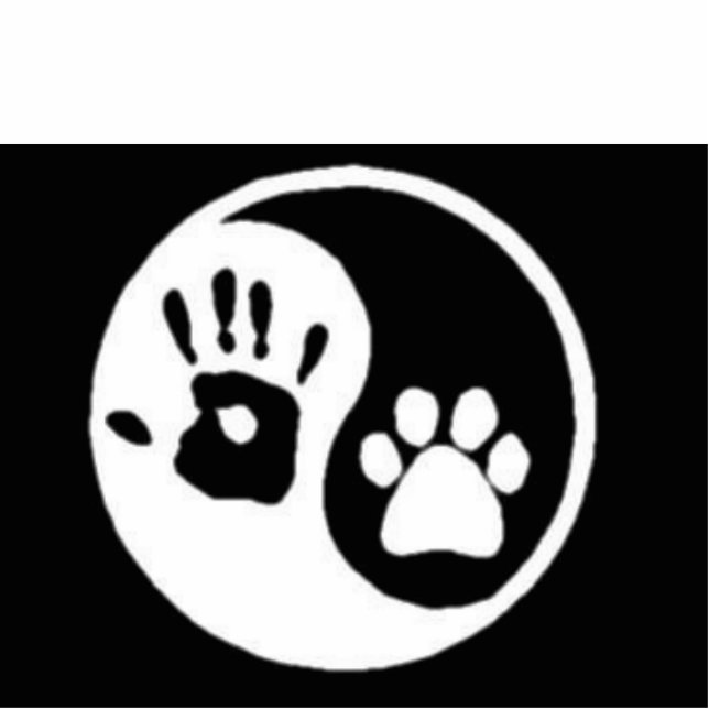 Human/Dog Ying Yang Staand Fotobeeldje (Voorkant)