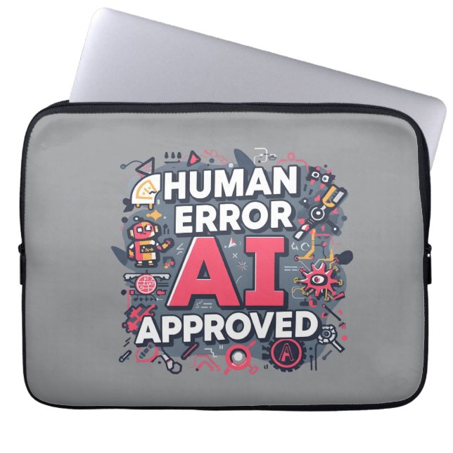 Human Error AI Approved Digital Art Laptop Sleeve (Voorkant)
