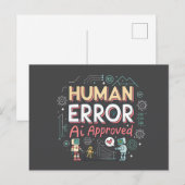 Human Error AI Approved Robot Art Briefkaart (Voorkant / Achterkant)