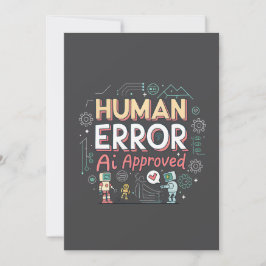 Human Error AI Approved Robot Art Feestdagenkaart