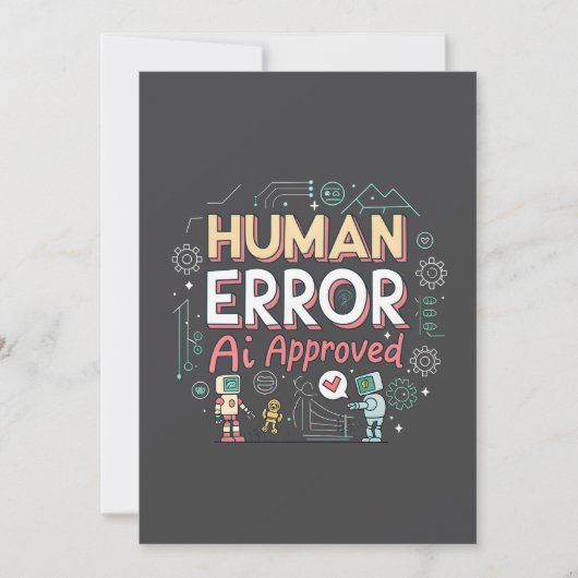 Human Error AI Approved Robot Art Feestdagenkaart (Voorkant)