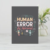 Human Error AI Approved Robot Art Feestdagenkaart (Staand voorkant)