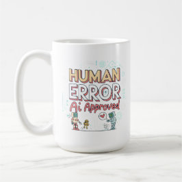 Human Error AI Approved Robot Art Koffiemok