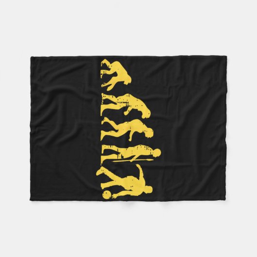 Human Evolution Bowling Grappige Bowler Mannen Vro Fleece Deken (Voorkant (Horizontaal))