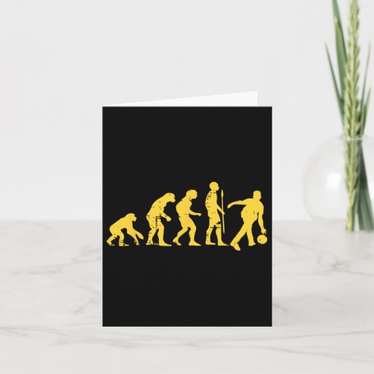 Human Evolution Bowling Grappige Bowler Mannen Vro Kaart (Voorkant)