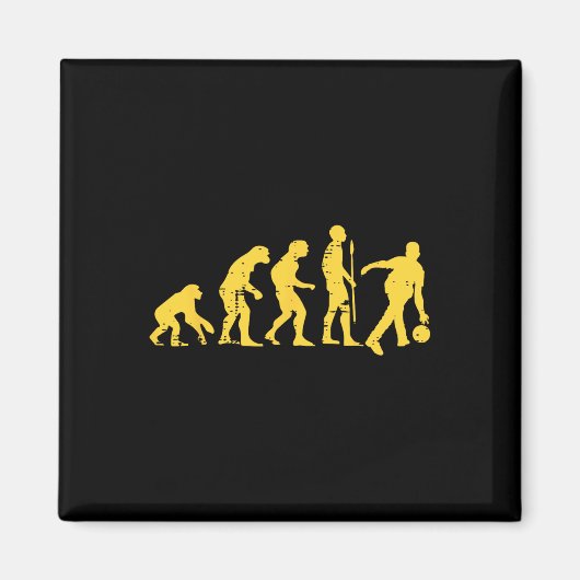 Human Evolution Bowling Grappige Bowler Mannen Vro Magneet (Voorkant)