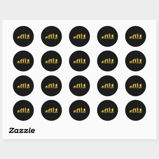 Human Evolution Bowling Grappige Bowler Mannen Vro Ronde Sticker (Vel)