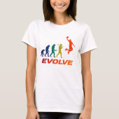 Human Evolution Into Modern Basket Silhouette T-shirt (Voorkant)
