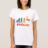 Human Evolution Into Modern Soccer Silhouette T-shirt (Voorkant)