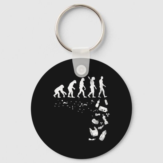 Human Evolution Pollution Cool Earth Day Lover Gif Sleutelhanger (Voorkant)