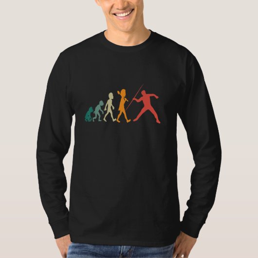 Human Evolution Track and Field Javelin Thrower Re T-shirt (Voorkant)