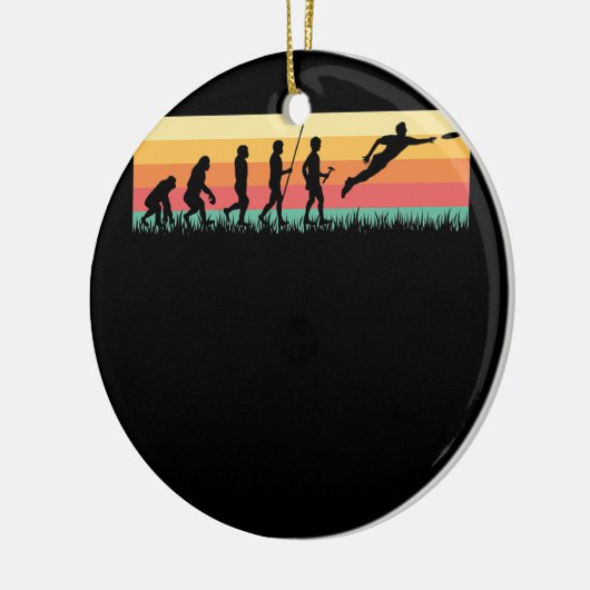Human Evolution Ultimate Disk Golf Sport  Keramisch Ornament (Links)