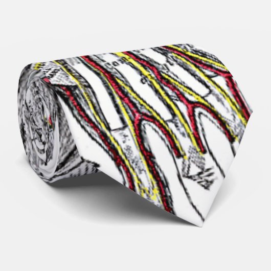 Human Forearm and Hand Botten and Arteries stropda Stropdas (Opgerold)