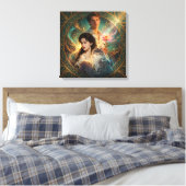 Human Form, Feline Soul – Mystic Cat Wall Art Canvas Afdruk (Insitu (Slaapkamer))