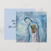 Human Form Surreal Art Comfort Flat Kaart (Voorkant / Achterkant)