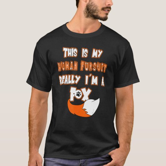 Human Fursuit Cute Furry Fandom Fox T-shirt (Voorkant)