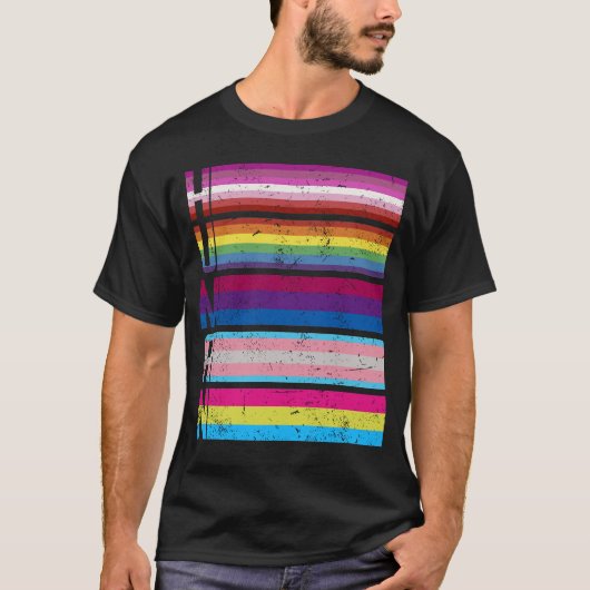 Human Gay Lesbian Bisexual Transgender Pansexual L T-shirt (Voorkant)