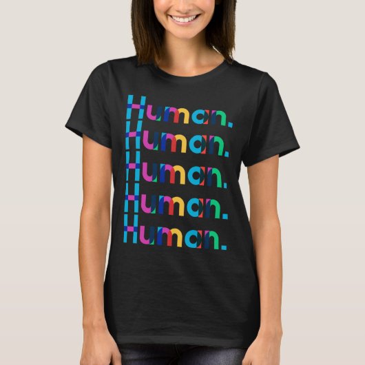 HUMAN Gay Pride Month Transgender Rainbow LGBTQ T-shirt (Voorkant)