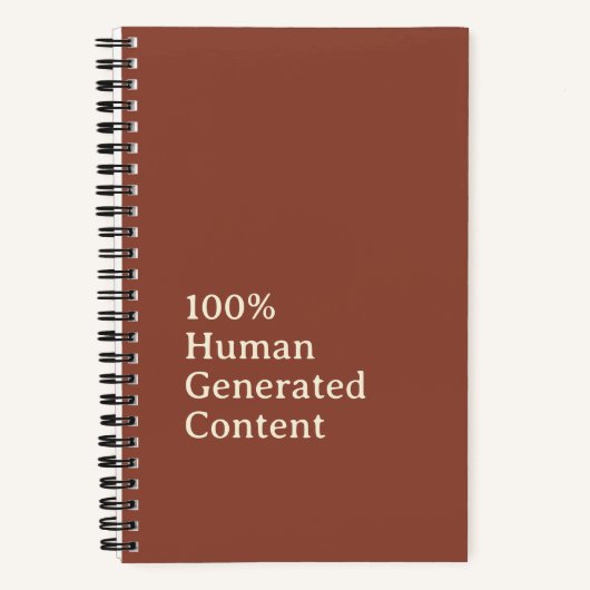 Human Generated Content Anti AI Notebook Notitieboek (Voorkant)