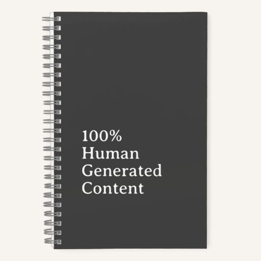 Human Generated Content Anti AI Notebook Notitieboek (Voorkant)