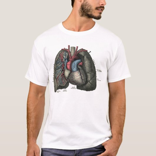 Human Heart Anatomy 1902  T-shirt (Voorkant)