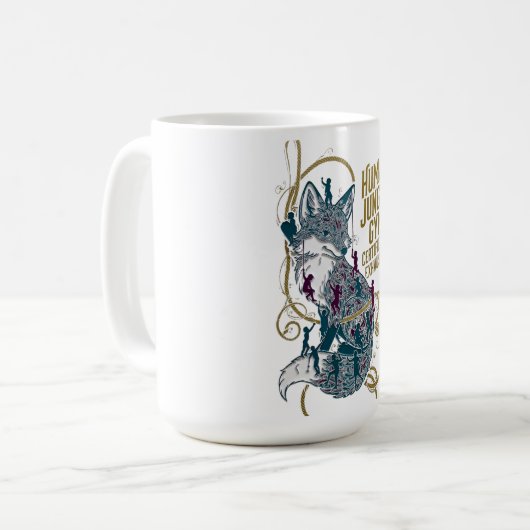 Human Jungle Gym Fox Tee | Certified & Exhausted Koffiemok (Voorkant links)