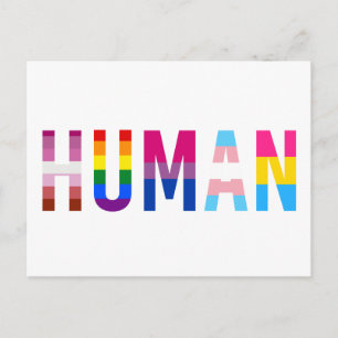 HUMAN LGBT Flag Gay Pride Month Transgender Briefkaart