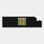 HUMAN LGBT Flag Gay Pride Month Transgender Bumpersticker (Voorkant)